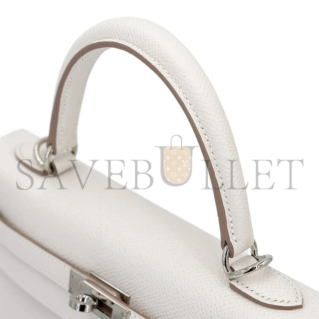 H**mes master kelly 25 milk gray gris pale epsom silver buckle (25*17*7cm)